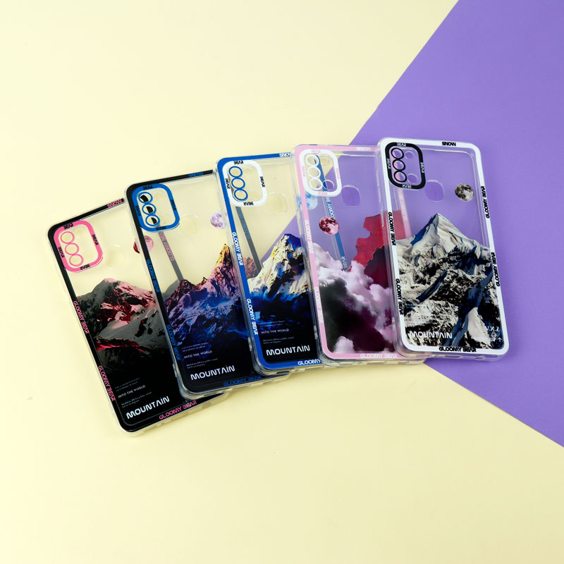 قاب ژله ای شفاف طرح کوهستان محافظ لنزدار Samsung Galaxy A21s