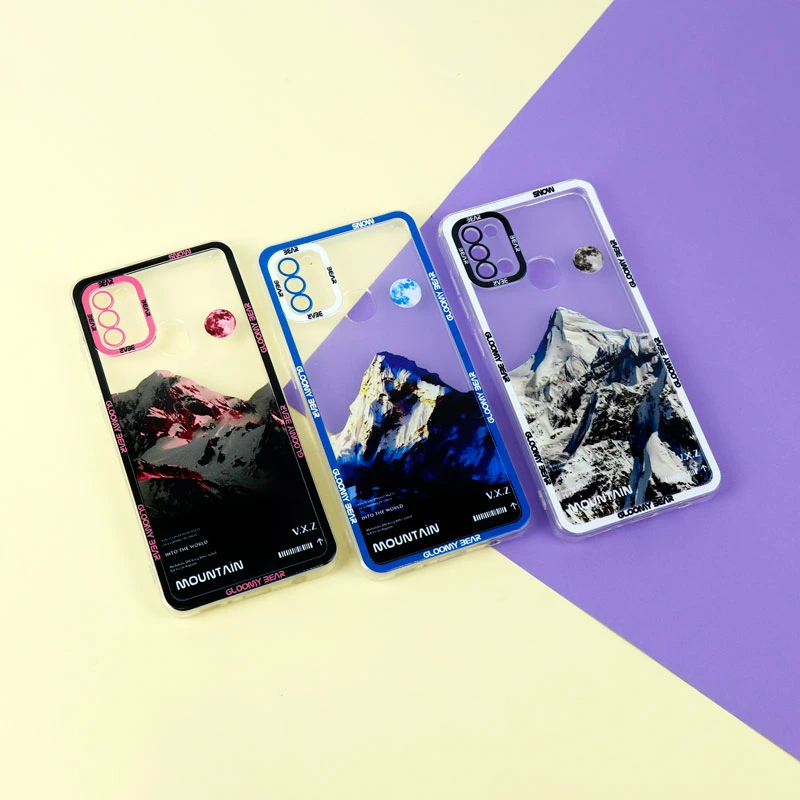 قاب ژله ای شفاف طرح کوهستان محافظ لنزدار Samsung Galaxy A21s