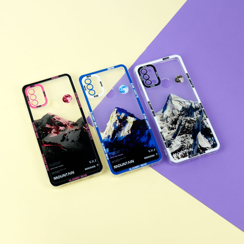 قاب ژله ای شفاف طرح کوهستان محافظ لنزدار Samsung Galaxy A21s