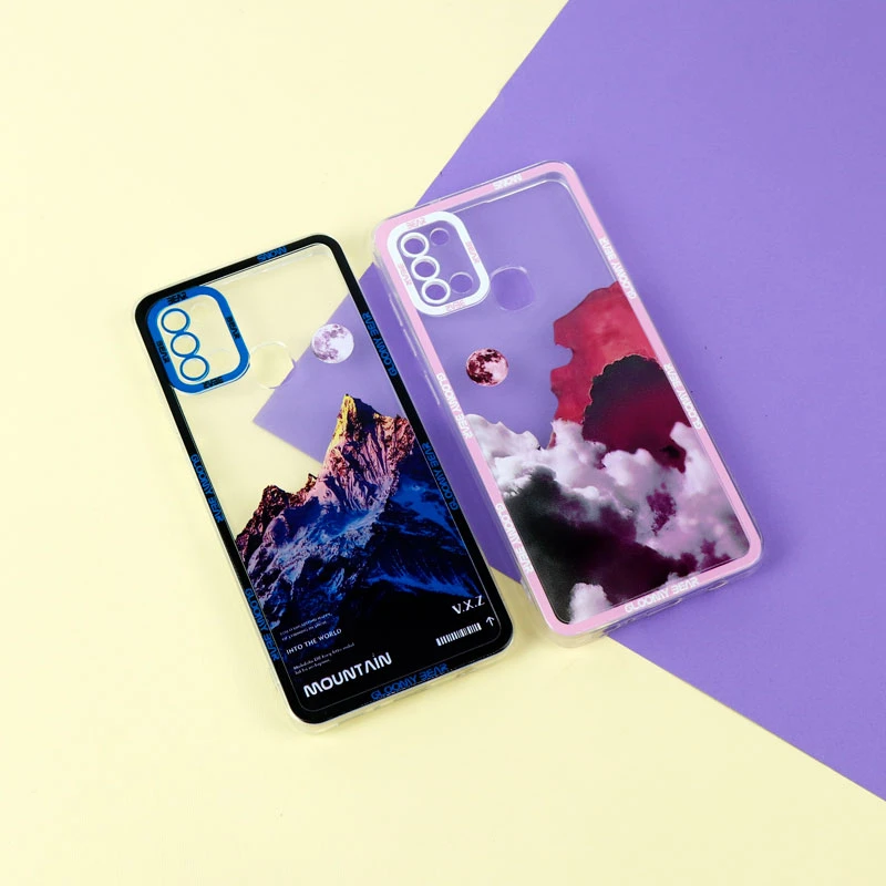 قاب ژله ای شفاف طرح کوهستان محافظ لنزدار Samsung Galaxy A21s
