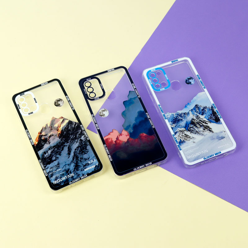 قاب ژله ای شفاف طرح کوهستان محافظ لنزدار Samsung Galaxy A21s