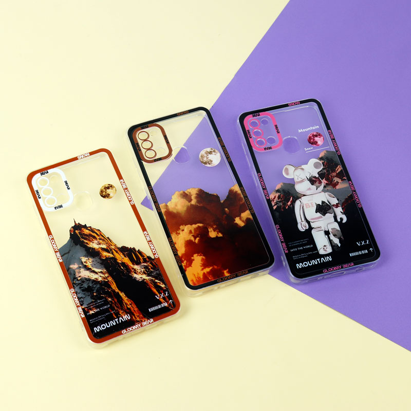 قاب ژله ای شفاف طرح کوهستان محافظ لنزدار Samsung Galaxy A21s