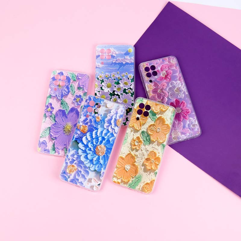 قاب ژله ای طرحدار گل برجسته محافظ لنزدار Samsung Galaxy A22 4G