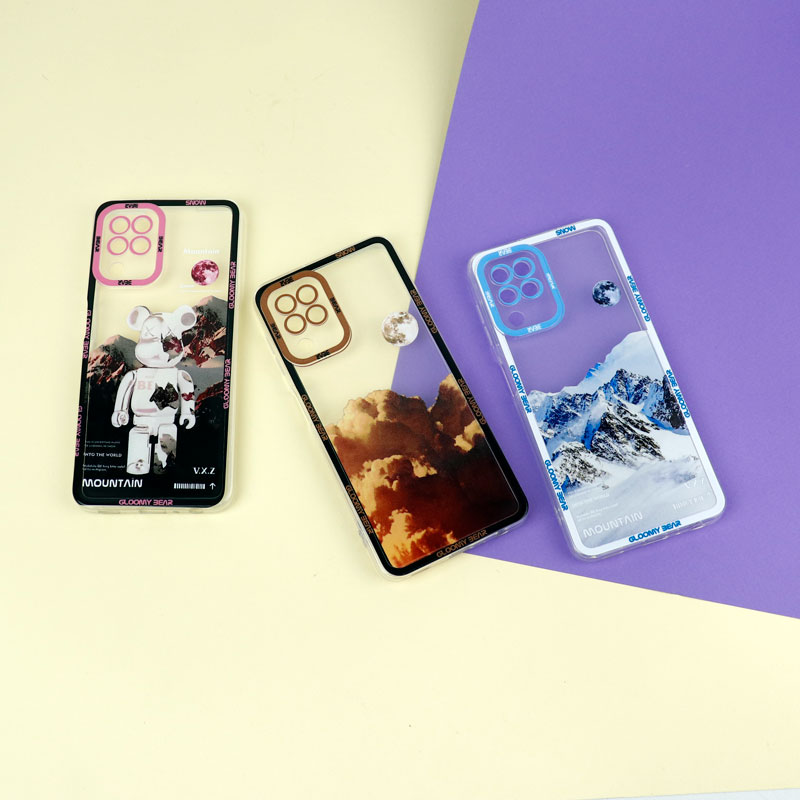 قاب ژله ای شفاف طرح کوهستان محافظ لنزدار Samsung Galaxy A22 4G