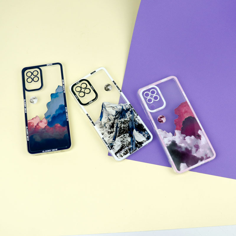 قاب ژله ای شفاف طرح کوهستان محافظ لنزدار Samsung Galaxy A22 4G