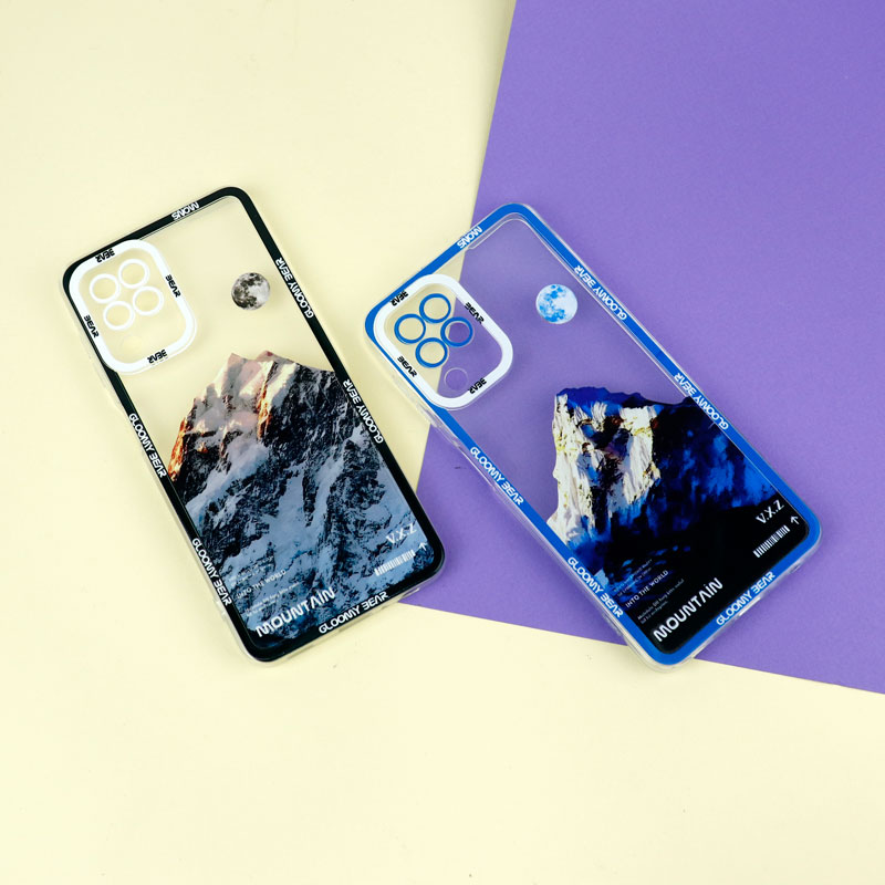 قاب ژله ای شفاف طرح کوهستان محافظ لنزدار Samsung Galaxy A22 4G