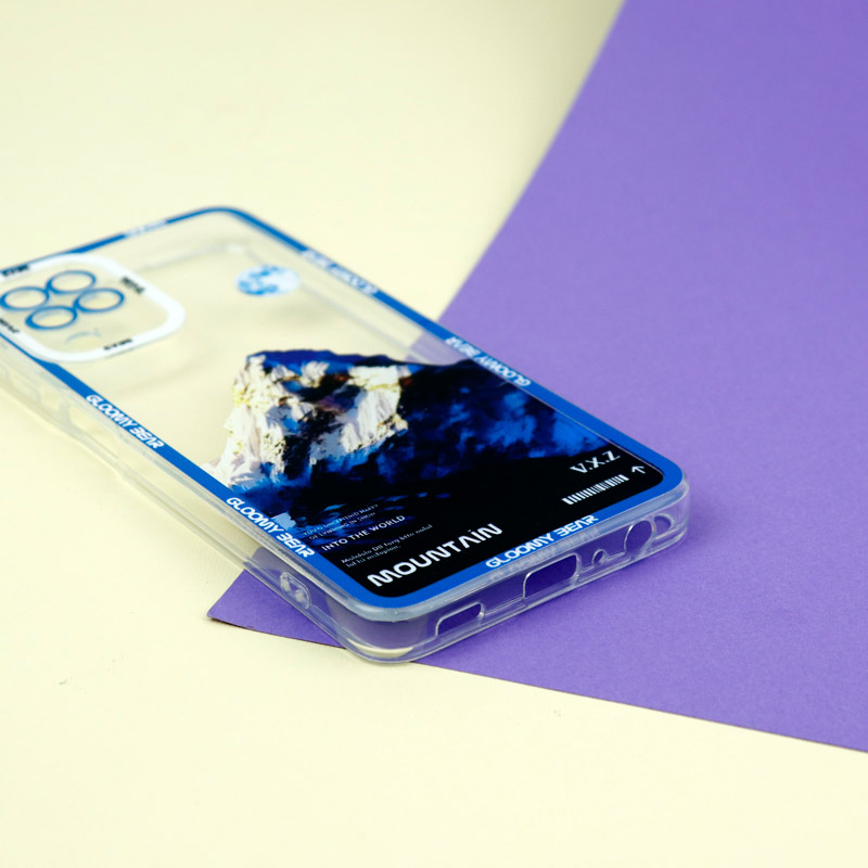قاب ژله ای شفاف طرح کوهستان محافظ لنزدار Samsung Galaxy A22 4G