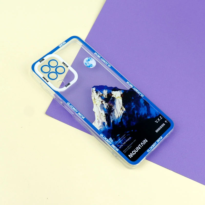 قاب ژله ای شفاف طرح کوهستان محافظ لنزدار Samsung Galaxy A22 4G