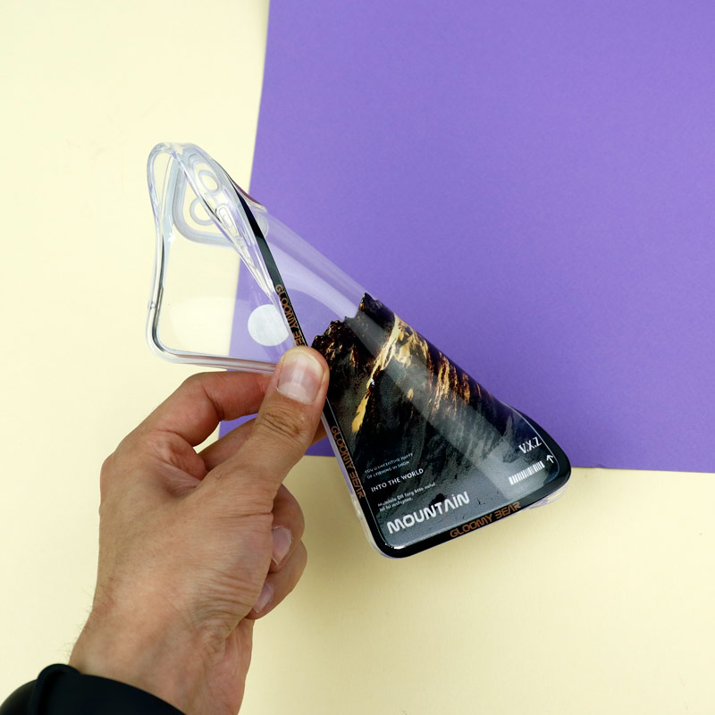 قاب ژله ای شفاف طرح کوهستان محافظ لنزدار Samsung Galaxy A22 5G