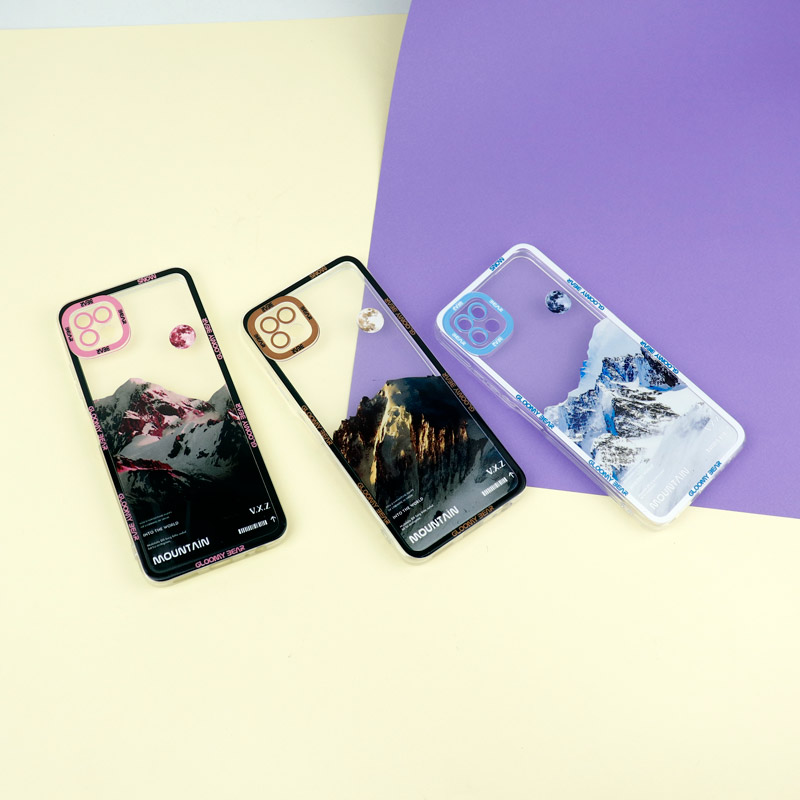 قاب ژله ای شفاف طرح کوهستان محافظ لنزدار Samsung Galaxy A22 5G