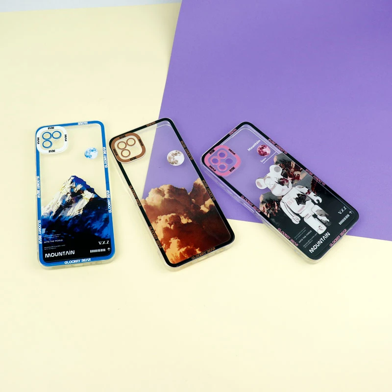 قاب ژله ای شفاف طرح کوهستان محافظ لنزدار Samsung Galaxy A22 5G