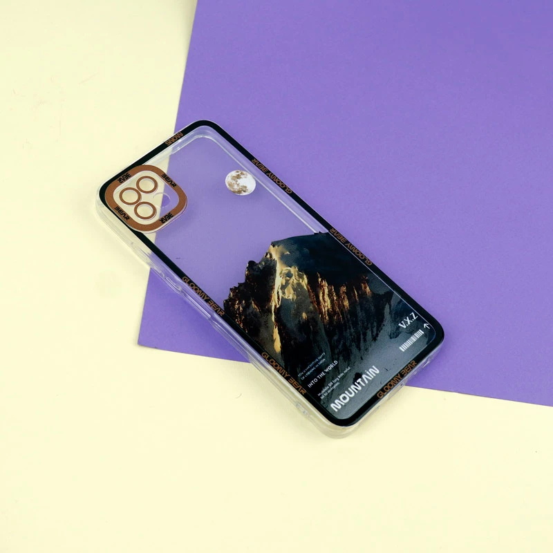 قاب ژله ای شفاف طرح کوهستان محافظ لنزدار Samsung Galaxy A22 5G