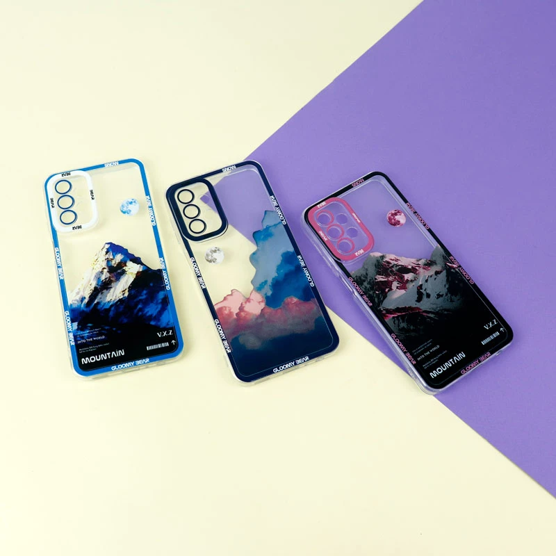 قاب ژله ای شفاف طرح کوهستان محافظ لنزدار Samsung Galaxy A23