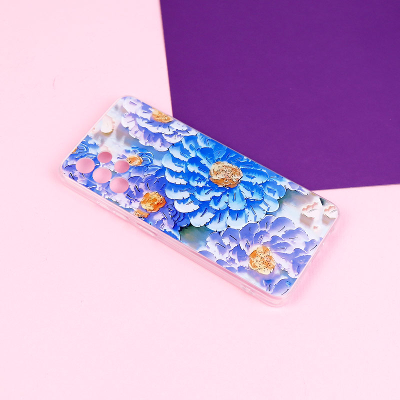قاب ژله ای طرحدار گل برجسته محافظ لنزدار Samsung Galaxy A32 4G