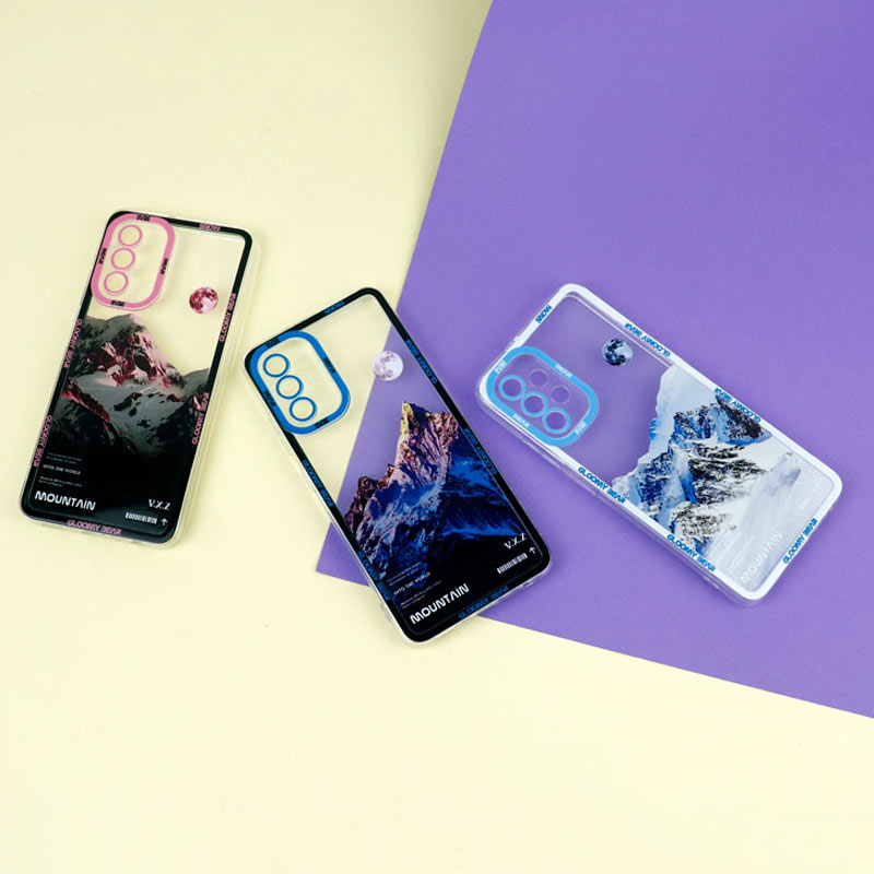قاب ژله ای شفاف طرح کوهستان محافظ لنزدار Samsung Galaxy A32 4G
