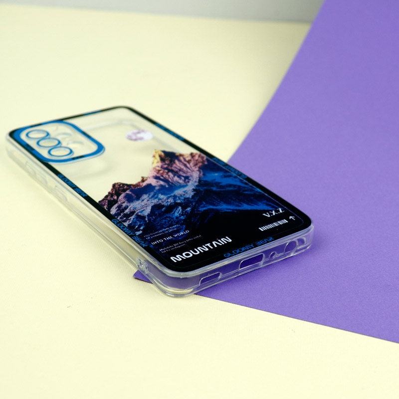 قاب ژله ای شفاف طرح کوهستان محافظ لنزدار Samsung Galaxy A32 4G
