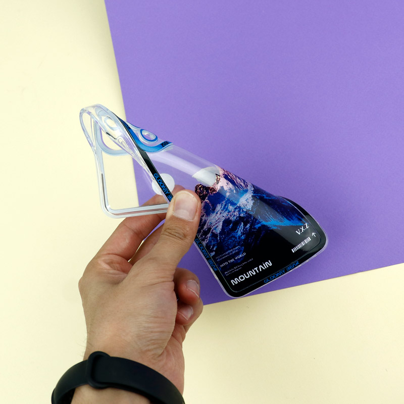 قاب ژله ای شفاف طرح کوهستان محافظ لنزدار Samsung Galaxy A32 4G