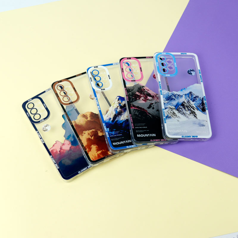 قاب ژله ای شفاف طرح کوهستان محافظ لنزدار Samsung Galaxy A32 5G
