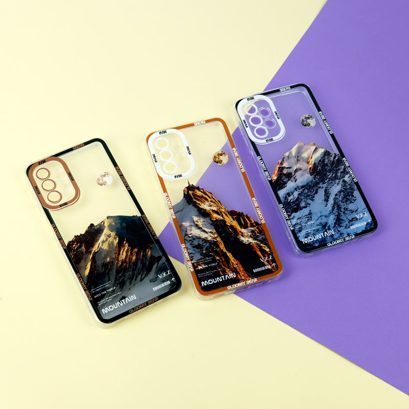 قاب ژله ای شفاف طرح کوهستان محافظ لنزدار Samsung Galaxy A32 5G