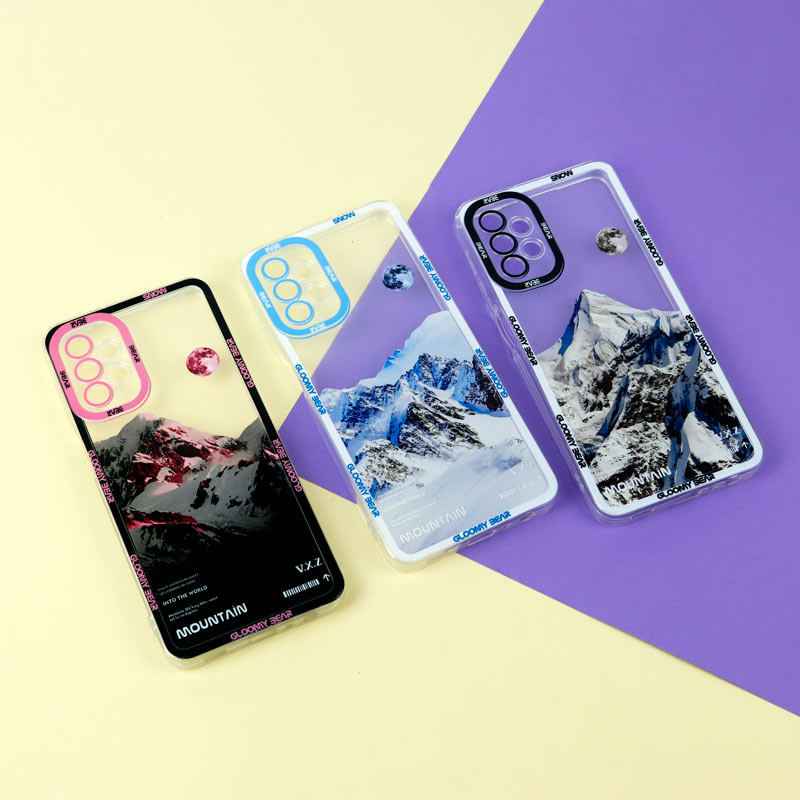 قاب ژله ای شفاف طرح کوهستان محافظ لنزدار Samsung Galaxy A32 5G