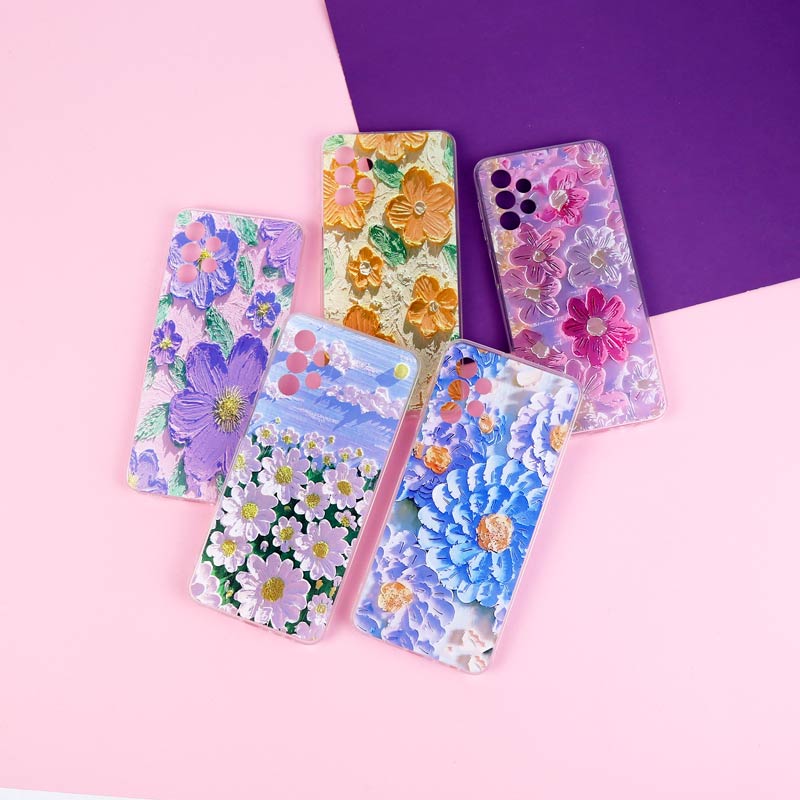 قاب ژله ای طرحدار گل برجسته محافظ لنزدار Samsung Galaxy A32 5G