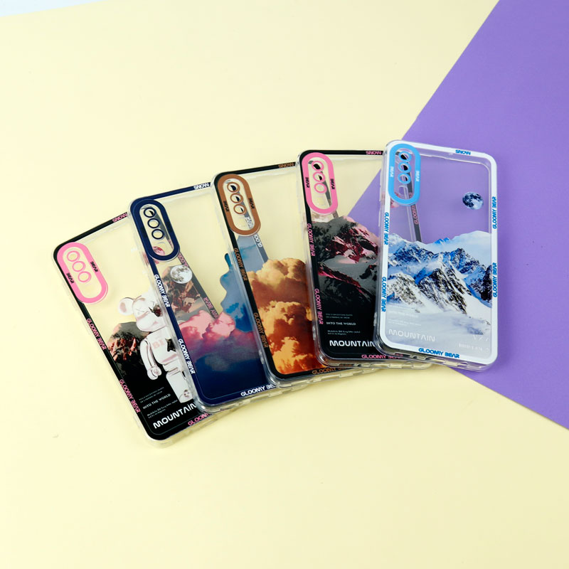 قاب ژله ای شفاف طرح کوهستان محافظ لنزدار Samsung Galaxy A50s