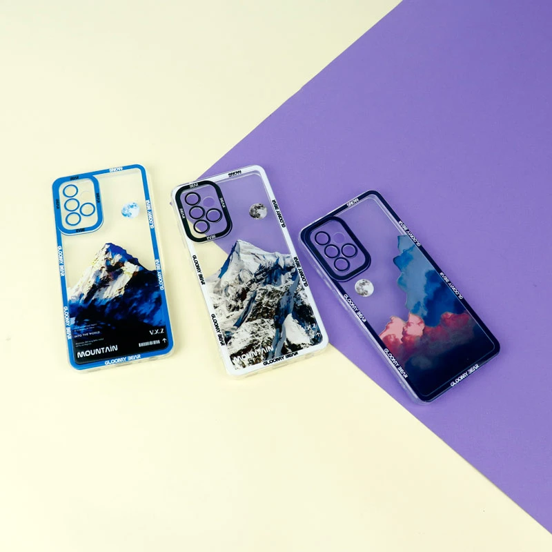 قاب ژله ای شفاف طرح کوهستان محافظ لنزدار Samsung Galaxy A52 / A52s