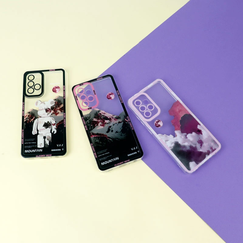 قاب ژله ای شفاف طرح کوهستان محافظ لنزدار Samsung Galaxy A52 / A52s