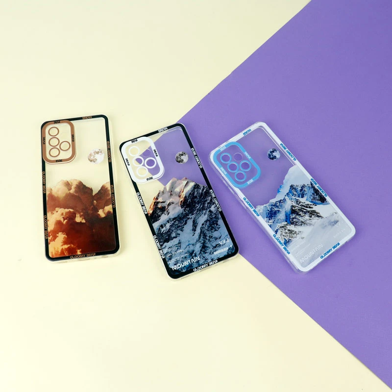 قاب ژله ای شفاف طرح کوهستان محافظ لنزدار Samsung Galaxy A52 / A52s