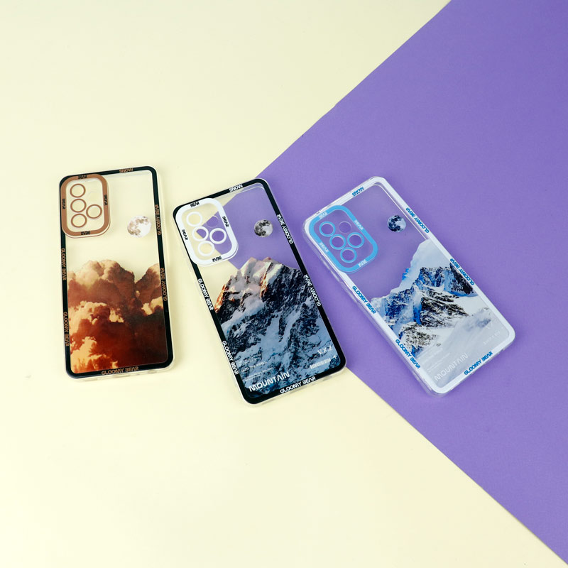 قاب ژله ای شفاف طرح کوهستان محافظ لنزدار Samsung Galaxy A52 / A52s