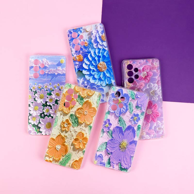 قاب ژله ای طرحدار گل برجسته محافظ لنزدار Samsung Galaxy A53 5G