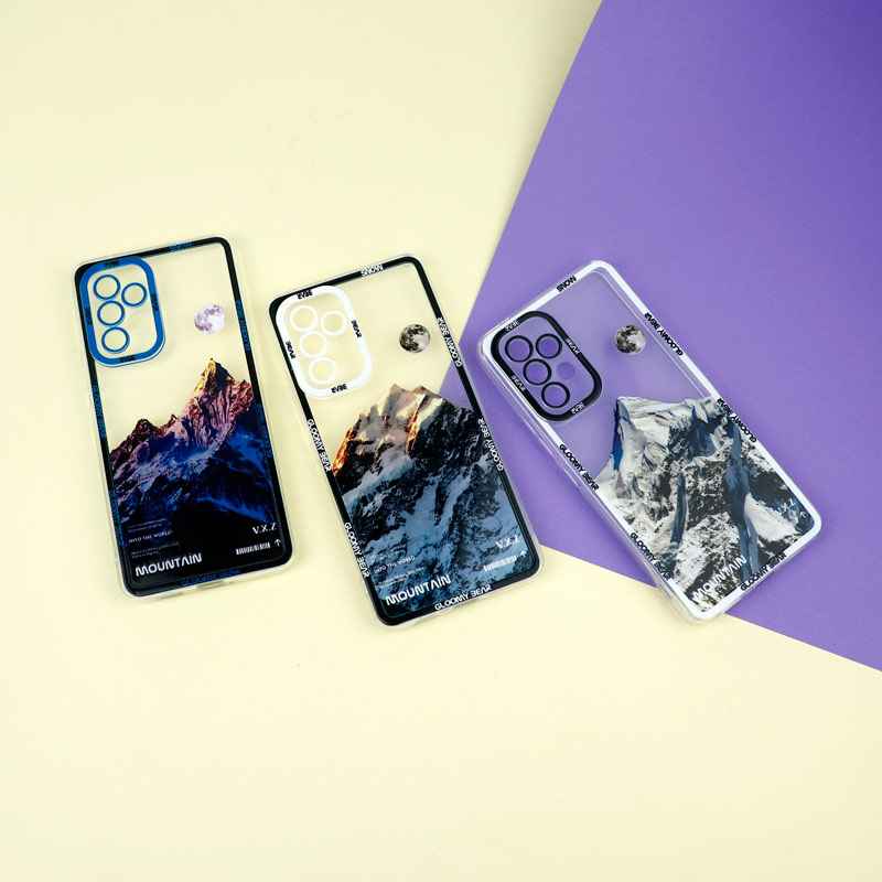 قاب ژله ای شفاف طرح کوهستان محافظ لنزدار Samsung Galaxy A53 5G
