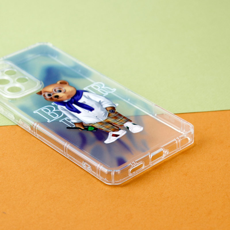 قاب ژله ای شفاف طرح خرس محافظ لنزدار Samsung Galaxy A53 5G