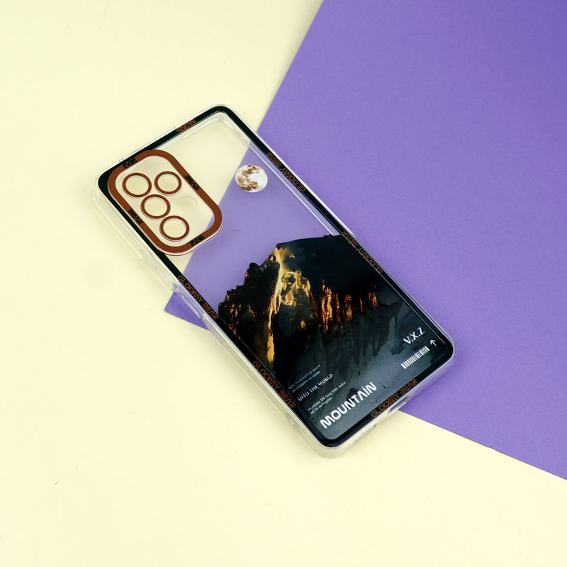 قاب ژله ای شفاف طرح کوهستان محافظ لنزدار Samsung Galaxy A53 5G