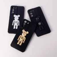 قاب سیلیکونی Bearbrick محافظ لنزدار Samsung Galaxy S21 FE 5G