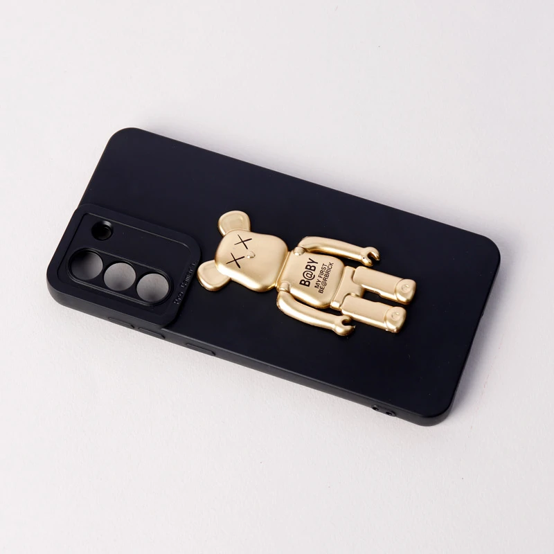 قاب سیلیکونی Bearbrick محافظ لنزدار Samsung Galaxy S21 FE 5G