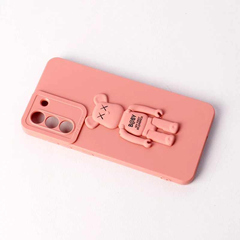قاب سیلیکونی Bearbrick محافظ لنزدار Samsung Galaxy S21 FE 5G