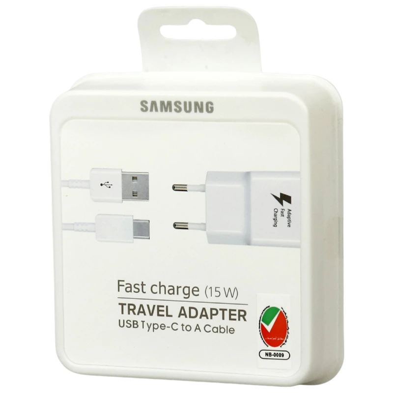 شارژر دیواری اورجینال 15 وات سامسونگ S8 EP-TA200 2A + کابل تایپ سی