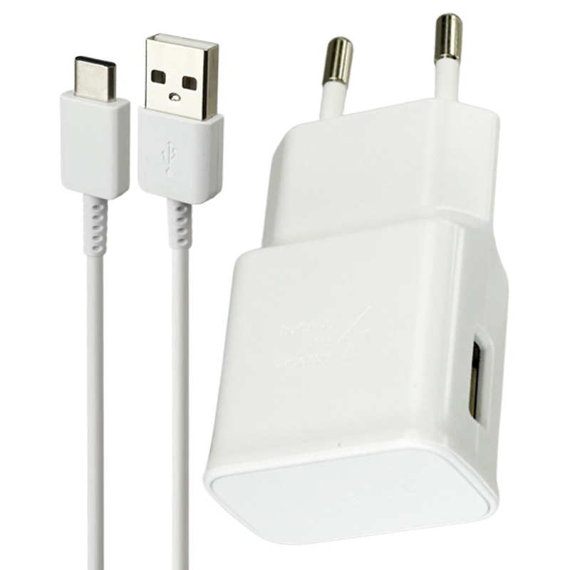 شارژر دیواری فست شارژ اورجینال Samsung S8 EP-TA200 2A 15W + کابل تایپ سی