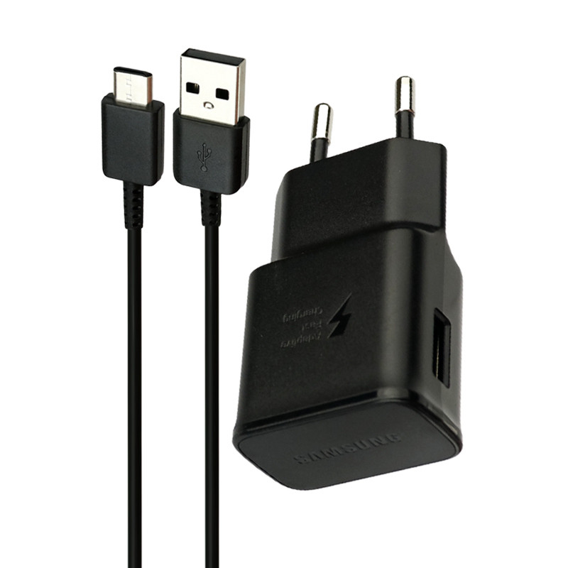 شارژر دیواری فست شارژ اورجینال Samsung S8 EP-TA200 2A 15W + کابل تایپ سی