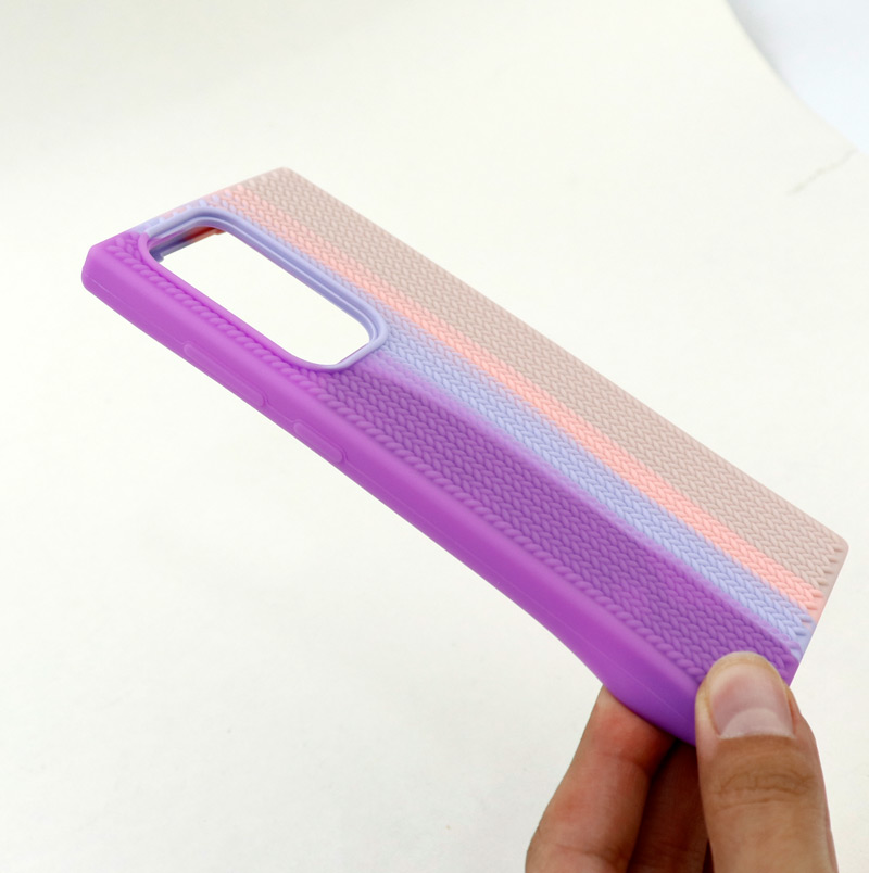 قاب سیلیکونی اورجینال رنگین کمانی طرح بافت Samsung Galaxy S22 Ultra