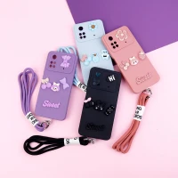 قاب عروسکی برجسته محافظ لنزدار + بند آویز Xiaomi Poco M4 Pro