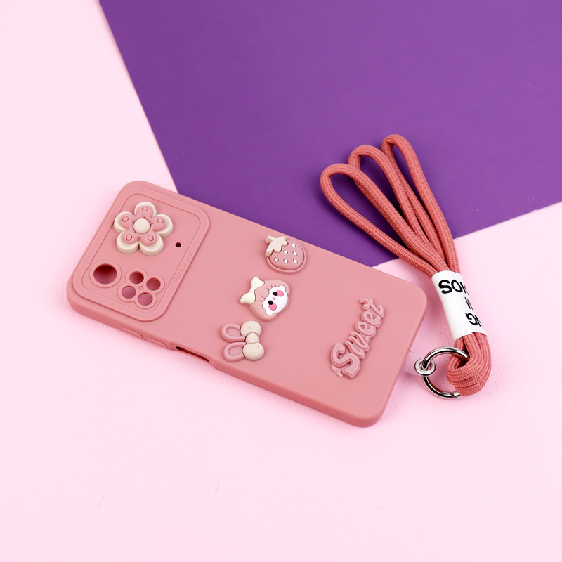 قاب عروسکی برجسته محافظ لنزدار + بند آویز Xiaomi Poco M4 Pro