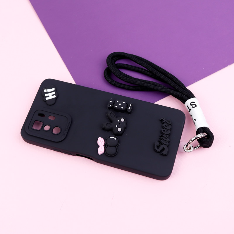 قاب عروسکی برجسته محافظ لنزدار + بند آویز Xiaomi Poco X3 GT