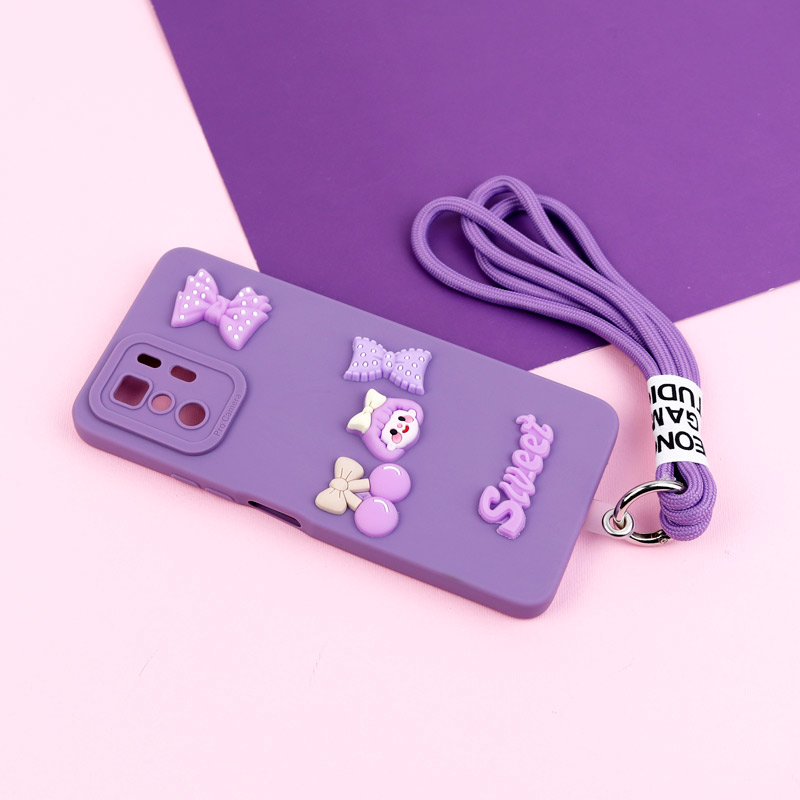 قاب عروسکی برجسته محافظ لنزدار + بند آویز Xiaomi Poco X3 GT