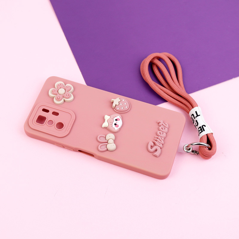 قاب عروسکی برجسته محافظ لنزدار + بند آویز Xiaomi Poco X3 GT