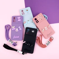 قاب عروسکی برجسته محافظ لنزدار + بند آویز Xiaomi Poco X4 Pro 5G