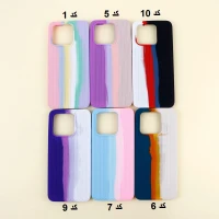 قاب سیلیکونی اورجینال رنگین کمانی طرح بافت Xiaomi Redmi 10C