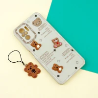 قاب عروسکی خرس برجسته محافظ لنزدار + آویز خرسی Xiaomi Redmi Note 10 / 10s