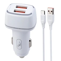 شارژر فندکی فست شارژ Sky Dolphin SZ17T 3.6A 18W + کابل تایپ سی